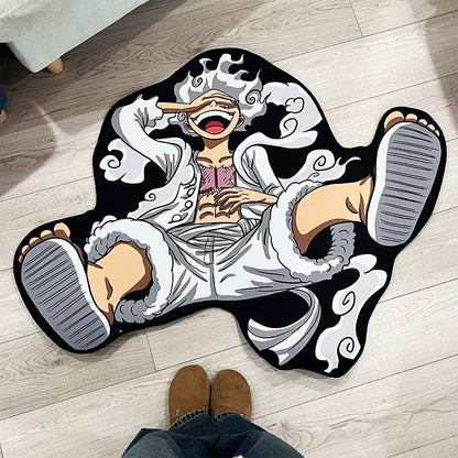 Customize One Piece Rugs Luffy Gear 5 Designs Decor Carpets Room Non-Slip Floor Mat Livingroom Decor Creative Design Rug Toys