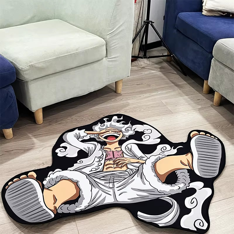 Customize One Piece Rugs Luffy Gear 5 Designs Decor Carpets Room Non-Slip Floor Mat Livingroom Decor Creative Design Rug Toys